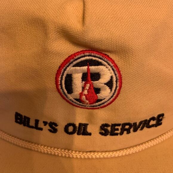 Vintage snapback hat dad cap oil with rope brim!bills oil service - Picture 3 of 5
